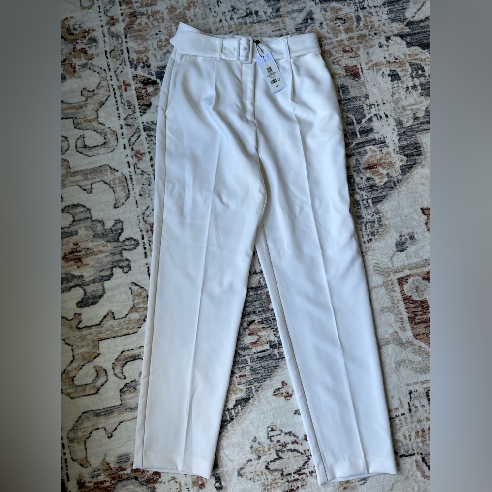 Dynamite White Trousers Classic Tapered Leg Design